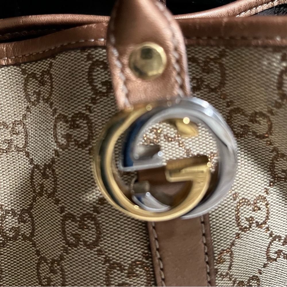 Authentic Gucci: Glittery Twin Gg Metallic Finish… - image 8